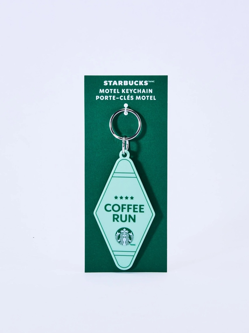 Starbucks Mint Green Motel Keychain with Dark Green Backing